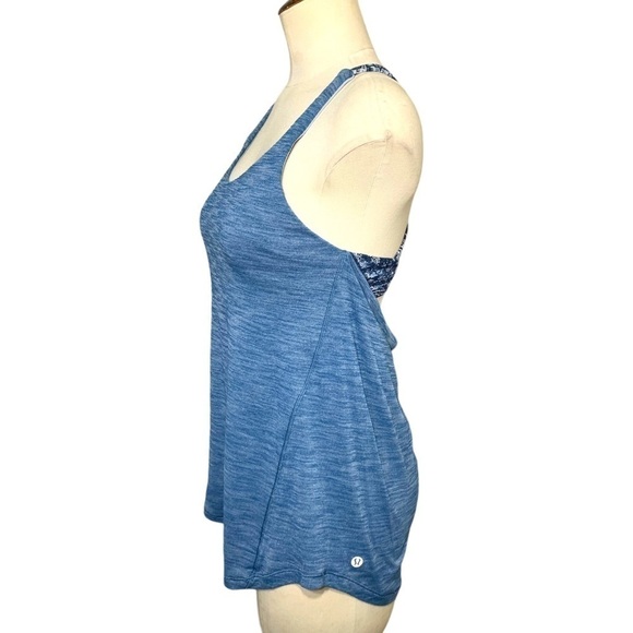 Lululemon Tank Top Lot Of 2 Sz 4 Blue Red Built In Bra Racerback Camisole Sport - Picture 3 of 16
